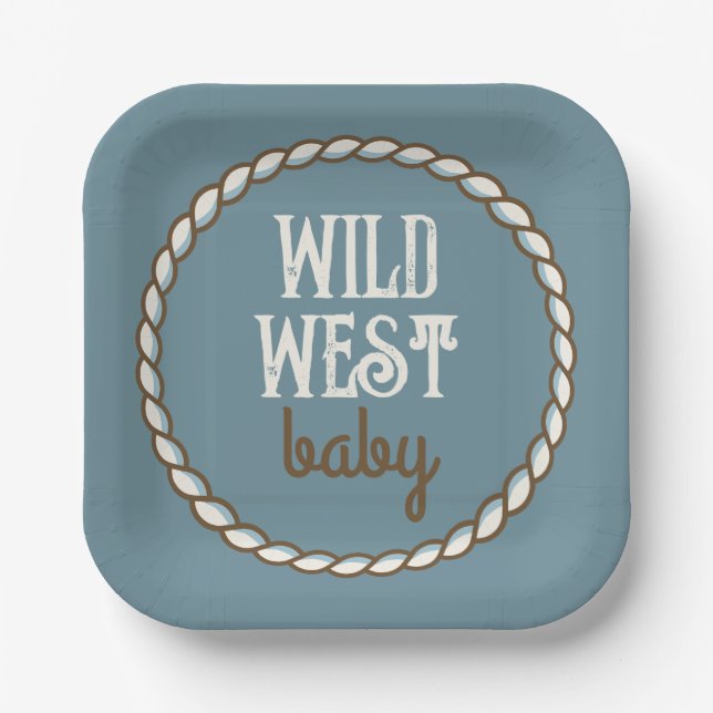 Assiettes En Carton Plaque en papier Wild West Baby (Recto)