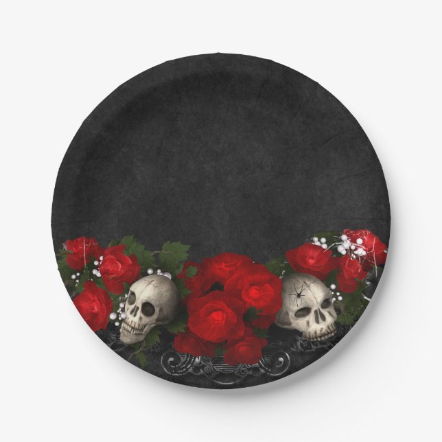 Assiettes En Carton Plaque mariage d'halloween gothique (Devant)
