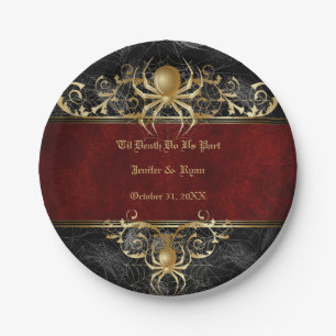 Assiettes En Carton Plaque mariage d'halloween gothique