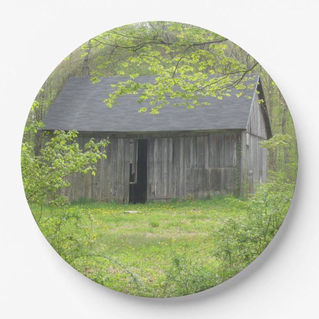 Assiettes En Carton Plaque Papier à Grange Pays (Devant)