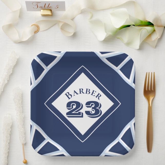 Assiettes En Carton Plaque papier à thème Blue Sports (Mariage)