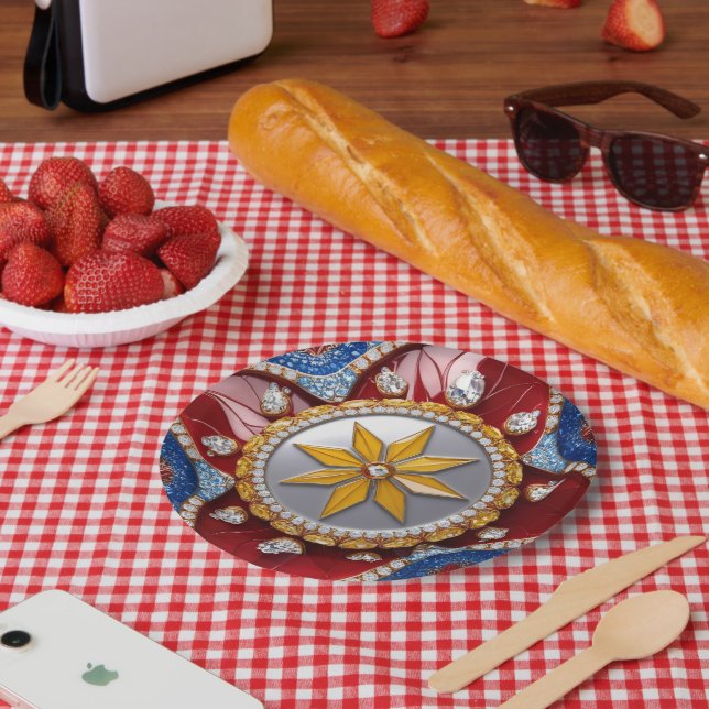 Assiettes En Carton Plaque papier avec design couleur colombienne (Pique-nique)