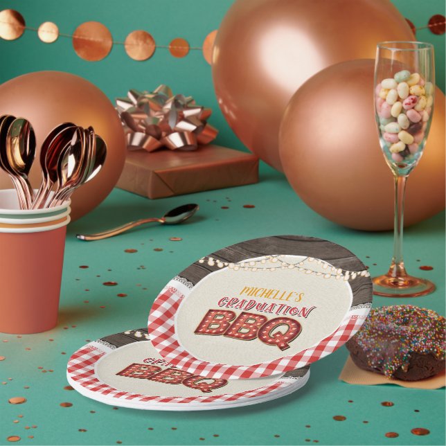 Assiettes En Carton Plaque papier BBQ - Rouge (Multi)