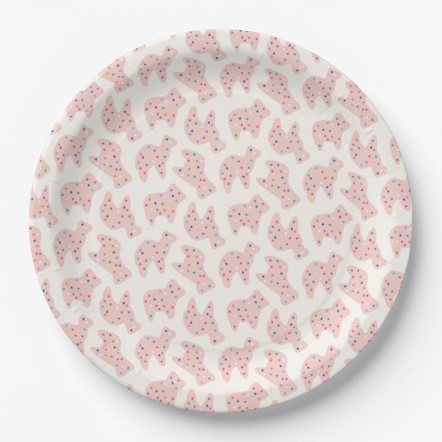 Assiettes En Carton Plaque papier biscuit animal - Bubblegum (Devant)