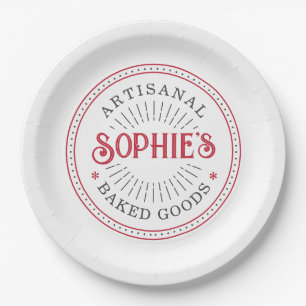 Assiettes En Carton Plaque papier boulangerie du logo Baker