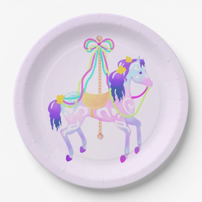 Assiettes En Carton Plaque papier Carousel Horse (Devant)