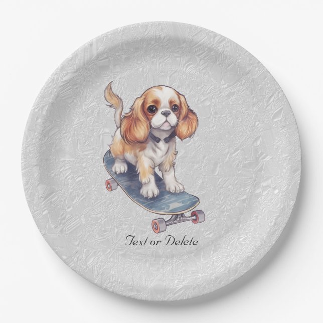 Assiettes En Carton Plaque Papier Cavalier King Charles Spaniel (Devant)
