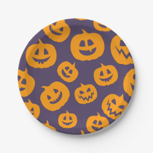 Assiettes En Carton Plaque papier Citrouille Halloween