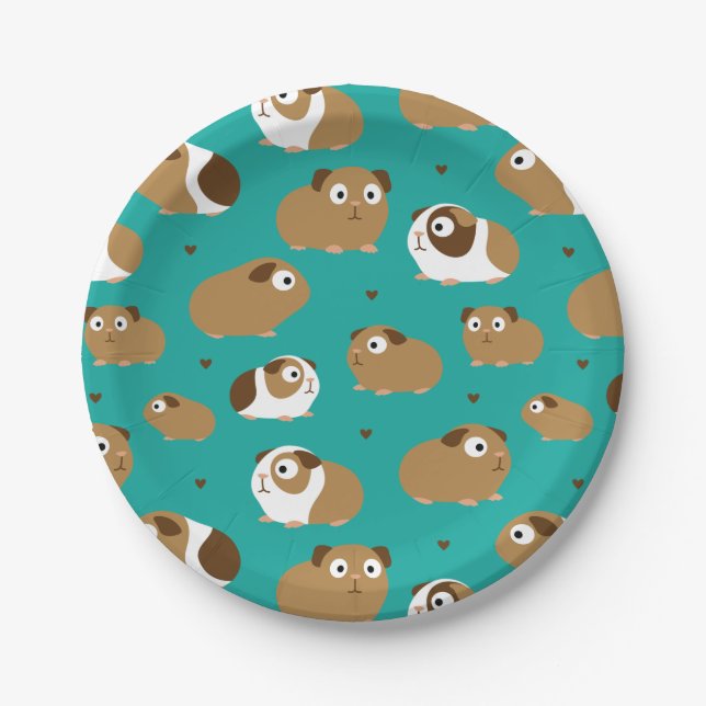 Assiettes En Carton Plaque Papier Cute Guinea Pigs (Devant)