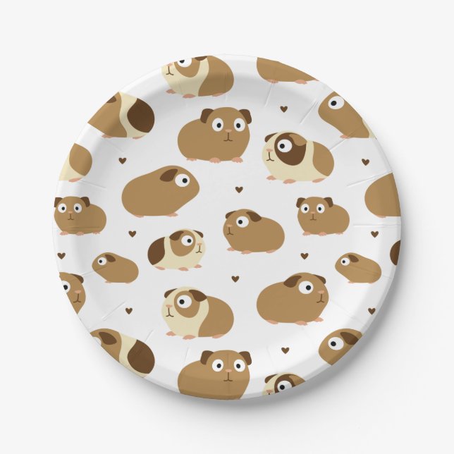 Assiettes En Carton Plaque Papier Cute Guinea Pigs (Devant)