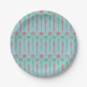 Assiettes En Carton Plaque papier de 7 po Mid Mod Icicles