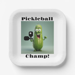 Assiettes En Carton Plaque papier de champ de pickleball amusant