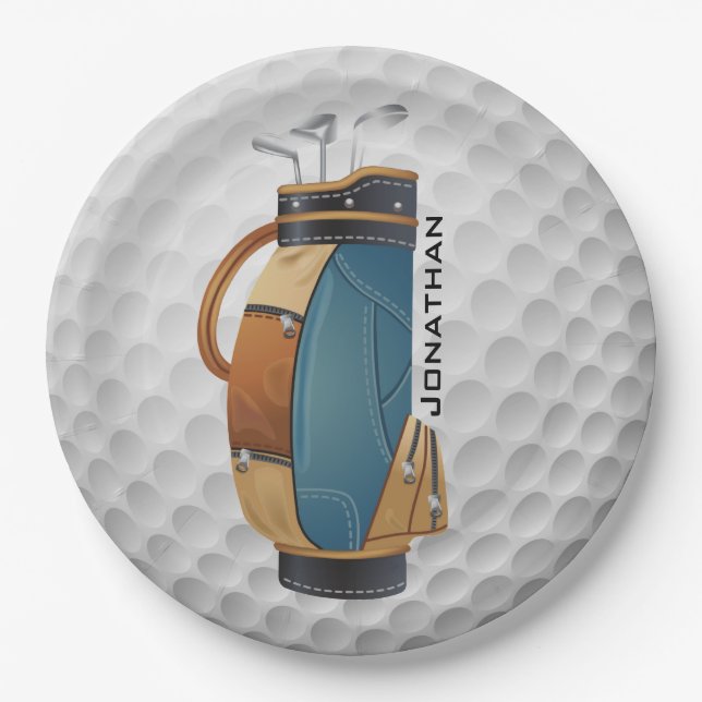 Assiettes En Carton Plaque Papier de conception de golf (Devant)