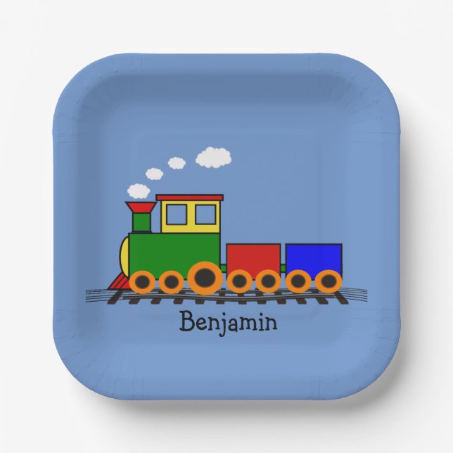 Assiettes En Carton Plaque papier de conception de petit train (Recto)