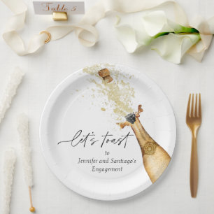 Assiettes En Carton Plaque papier de la partie Engagement Couples Toas