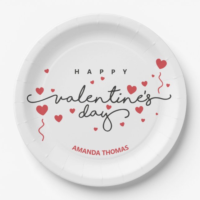 Assiettes En Carton plaque papier de la Saint-Valentin (Devant)