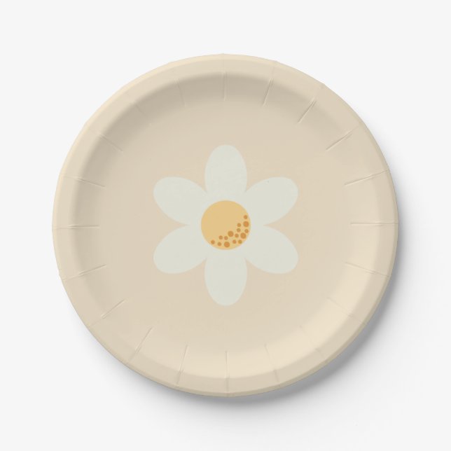 Assiettes En Carton Plaque papier de marguerite rétro | Parc floral Bo (Devant)