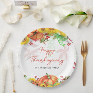 Assiettes En Carton Plaque papier de Thanksgiving citrouille