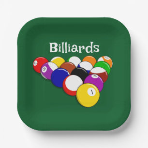 Assiettes En Carton Plaque papier design Billiard Balls