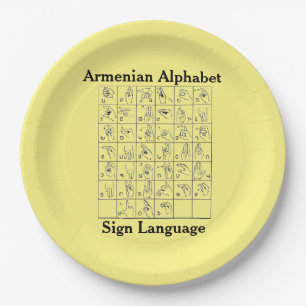 Assiettes En Carton Plaque papier en arménien alphabet alphabétique