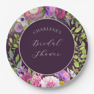 Assiettes En Carton Plaque papier Fête des mariées de rêve d'aubergine