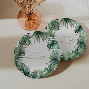 Assiettes En Carton Plaque Papier Feuille de Bachelorette Tropicale