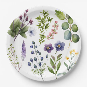 Assiettes En Carton Plaque papier fleur sauvage