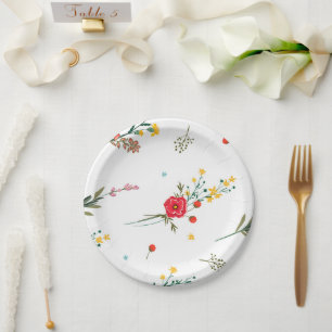 Assiettes En Carton Plaque papier fleur sauvage