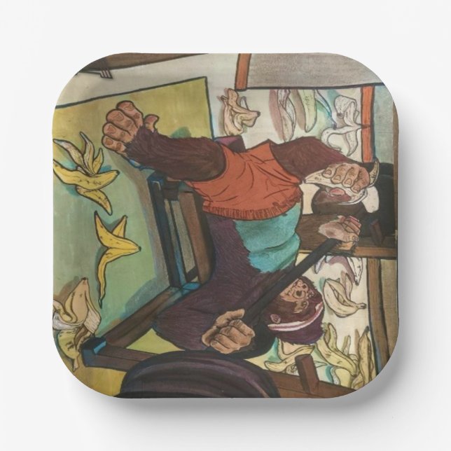 Assiettes En Carton Plaque papier #Gorilla (Recto)