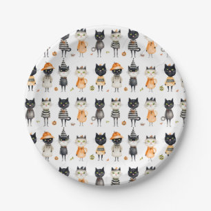 Assiettes En Carton Plaque papier Halloween Cats Party