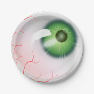 Assiettes En Carton Plaque papier Halloween Eyeball