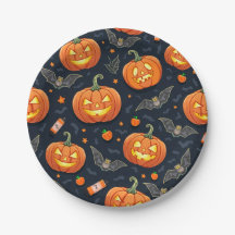 Plaque papier Halloween Pumkin
