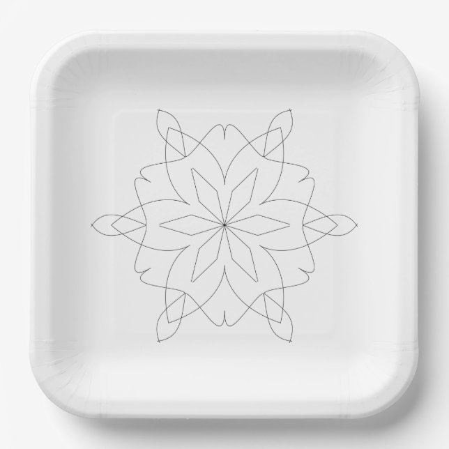 Assiettes En Carton Plaque papier - Lignes simples Mandala Motif (Recto)
