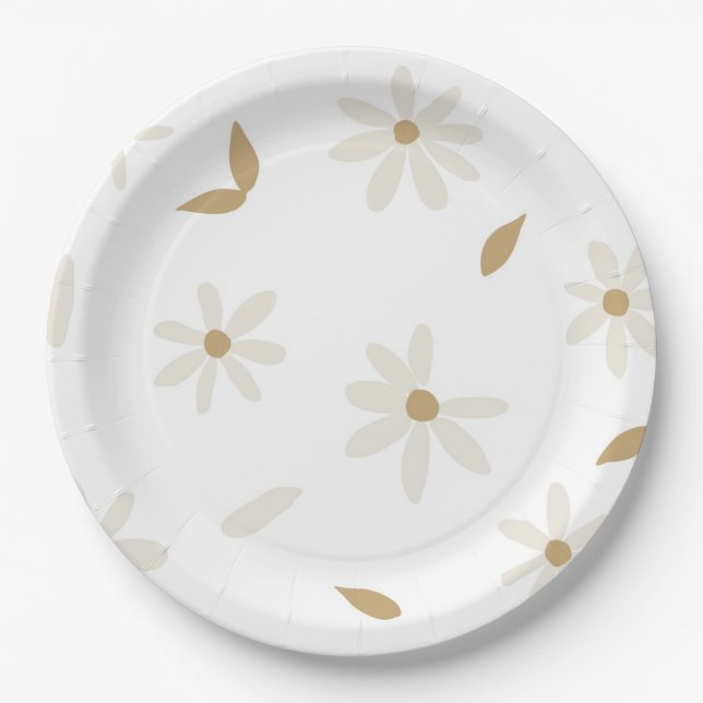 Assiettes En Carton Plaque papier marguerite (Devant)
