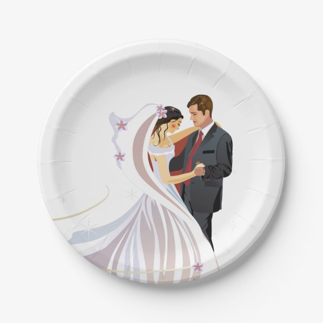 Assiettes En Carton Plaque papier mariage (Devant)