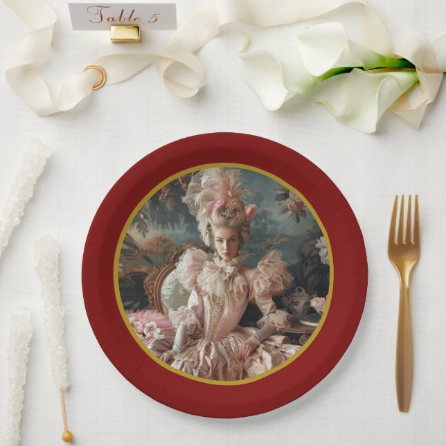 Assiettes En Carton Plaque Papier Marie Antoinette (Mariage)