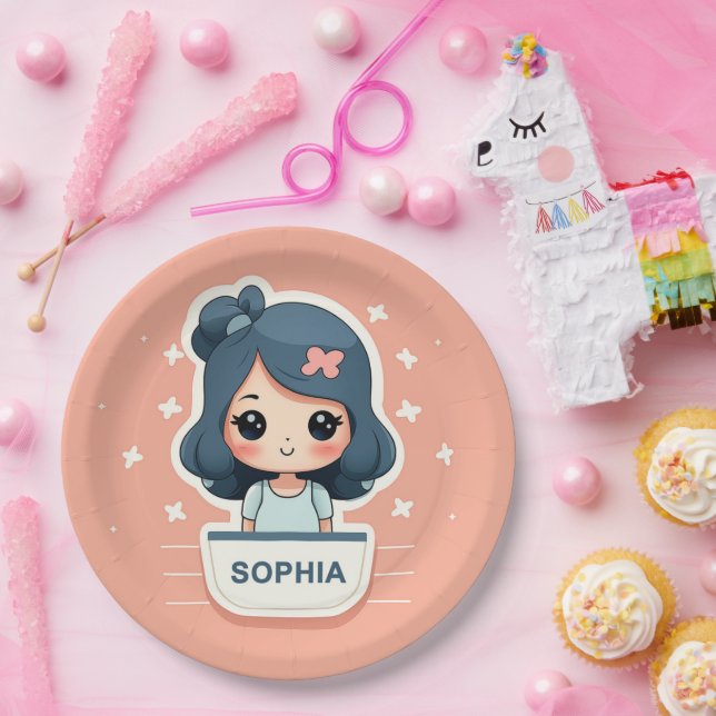 Assiettes En Carton Plaque papier mignonne Sophia (Fête)