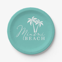 Plaque papier moderne Miami Beach Palm Tree