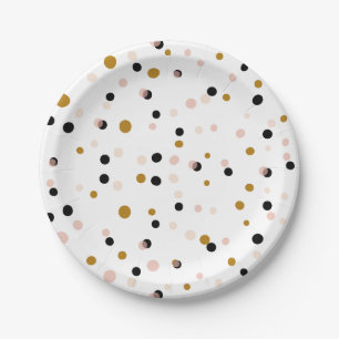 Assiettes En Carton Plaque papier Motif Blush & Gold Modern Confetti