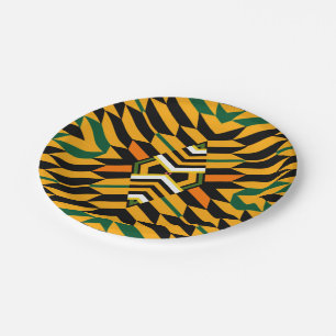 Assiettes En Carton Plaque papier Motif Kente moderne
