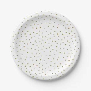 Assiettes En Carton Plaque papier Motif Pois Gold Mod