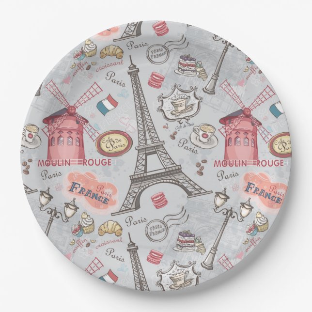 Assiettes En Carton Plaque papier Paris (Devant)