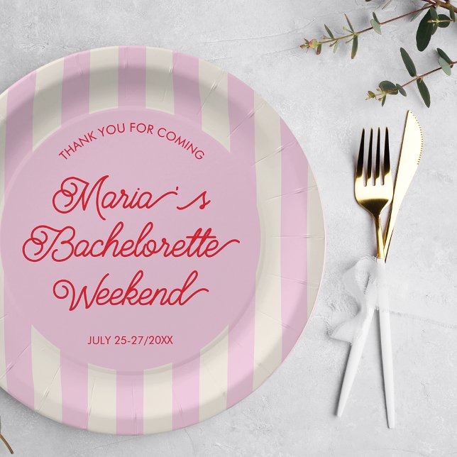 Assiettes En Carton Plaque Papier Pink Bachelorete (Créateur téléchargé)