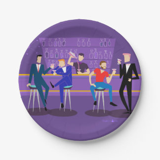 Assiettes En Carton Plaque papier Retro Gay Bar