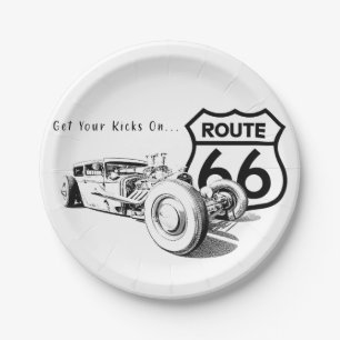 Assiettes En Carton Plaque papier Route 66