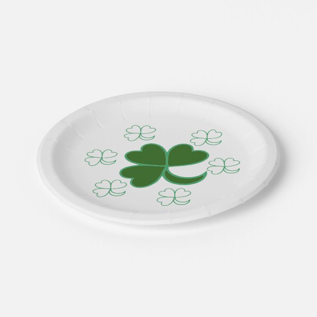 Assiettes En Carton Plaque papier - Shamrock (Angle)