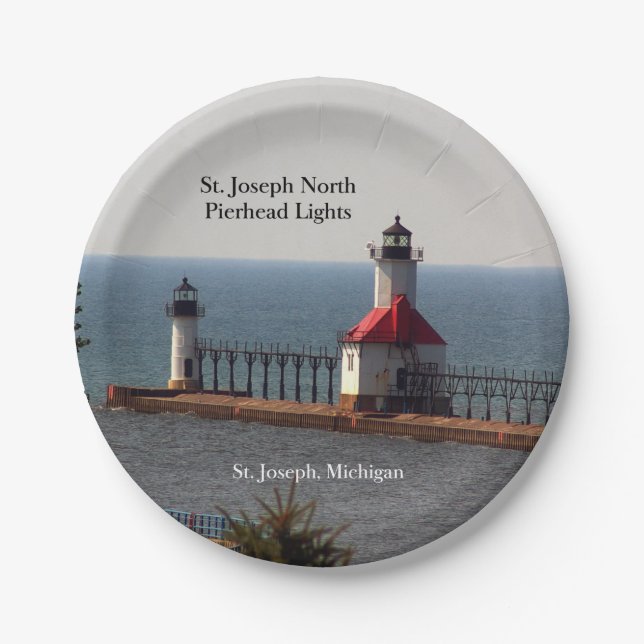 Assiettes En Carton Plaque papier St. Joseph North Pierhead Lights (Devant)