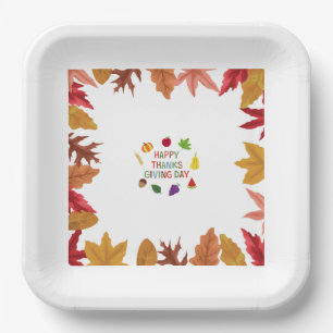 Assiettes En Carton Plaque papier Thanksgiving automne