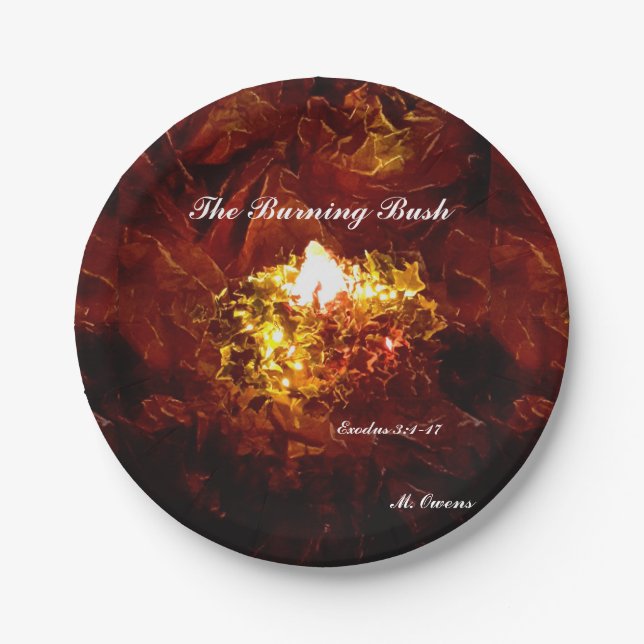 Assiettes En Carton Plaque papier "The Burning Bush" (Devant)