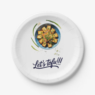 Assiettes En Carton Plaque papier Yummy Tofu